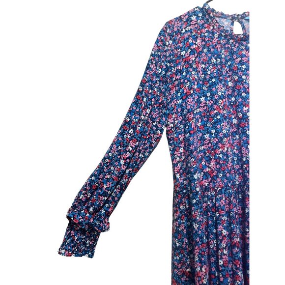 Draper James Ditsy Floral Jersey Midi Dress Size 1X Ruffles Ballon Sleeve Modest - Picture 12 of 16